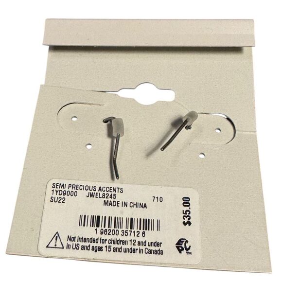 Lucky Brand Blue and Gold Geometric Earrings - Picture 2 of 3